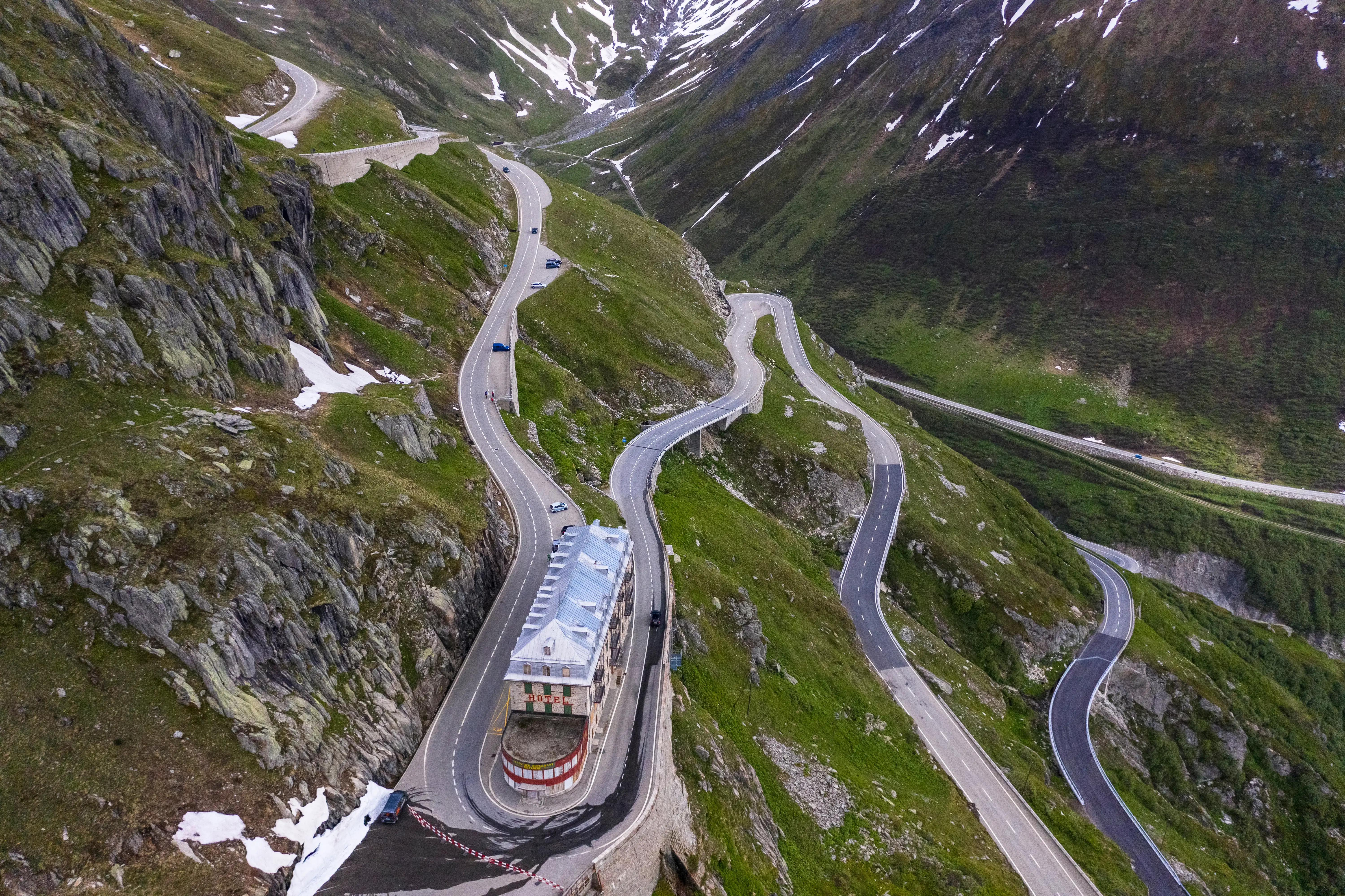 Switchbacks on a mountain road