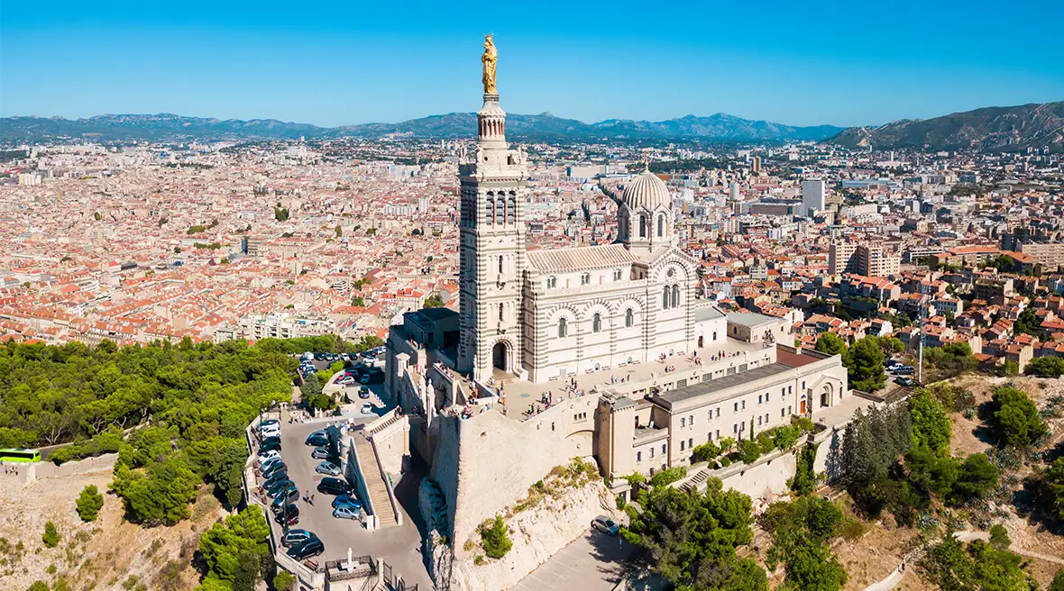 Notre-Dame de la Garde rises high above Marseille