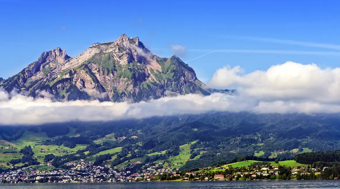 Mount Pilatus looming above the clouds